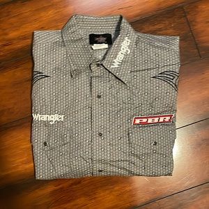 Official Wrangler PBR men’s dress shirt with snaps and western flair XLT
